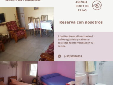 ⭐Renta casa en Centro Habana,cerca de Galiano de 2 habitaciones, 2 baños,agua caliente y fría,ventilador,sala,TV ,cocina - Img 54770200