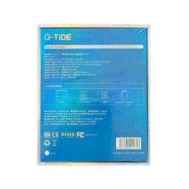 Turbo cargador 67 W con cable Tipo-C a Tipo-C color negro GO671 G-Tide - 4/4