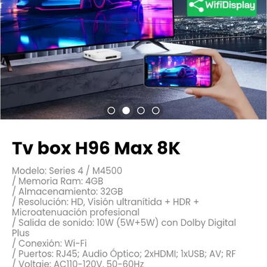 Tv box H96 Max 8K. Incluye control remoto y sus respectivas baterías - Img 116333909
