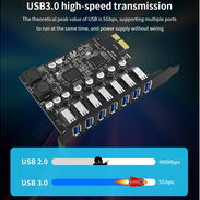 🛍️ Tarjeta PCI  NUEVA Expansión USB ✅ Tarjeta PCI USB 3.0 7 Puertos GAMA ALTA - Img 45041308