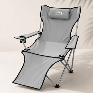 Silla portatil con reposapies ideal para la playa y camping - Img 124055935