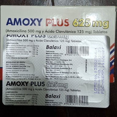 ©️- Amoxicilina 500mg + Acido Clavulanico 125mg (625mg),1 Tira de 7 Tableta  -©️ - 2/3