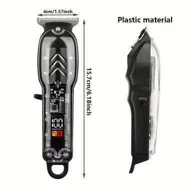 Máquinas de pelar recargable kit profesional transparente para cortar el pelo, cortapelos eléctrico vintage estilo pompa - 3/8