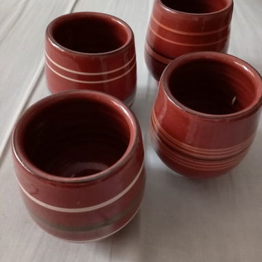 Juego de 4 vasos de cerámica. Manufactura de calidad - 3/8