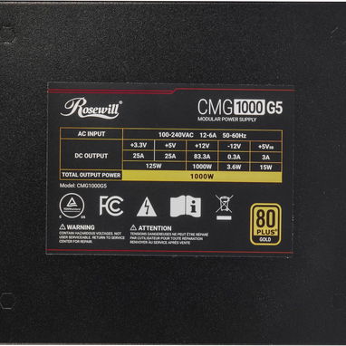 Fuente Rosewill CMG5 1000W, compatible con ATX 3.0 y 3.1, fuente de alimentación modular completa 80+ Gold - Img 127999355
