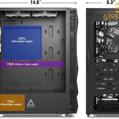 🚨🚨-63987670-Chasis Gaming Montech X3 + 3 fanes RGB de 120mm y 3 fanes RGB de 140mm, NUEVO en caja🚨🚨 - Img 108921740