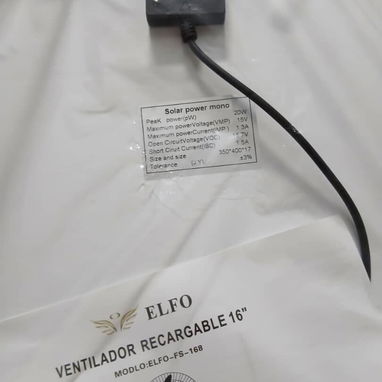 Ventilador Recargable de Pedestal  • ELFO 16" • Con Panel Solar(Leli) - 6/8