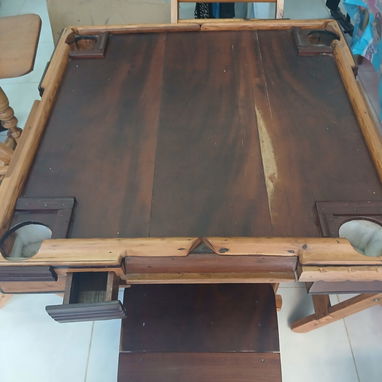 🔥 Mesa y Sillas de Caoba para Dominó 🔥 Con Portavasos y Gavetica para Cigarros - 2/2