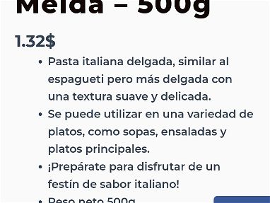 Pasta vermicelli 500 g (fideos) se recogen en la Habana o vía domicilio en cualquier mncpio de la Habana, sólo en 24 hr - Img 65292315
