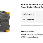 ESTACION DE ENERGIA PECRON 2000Watt Potencia-1920Watt-horas - Img 56620261