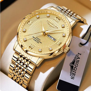 LANGQIES Reloj Elegante Automático 42mm (Gold) | videojuegoshabana.com - Img 121986645