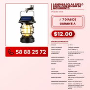 LAMPARA SOLAR ESTILO FAROL CON SENSOR DE MOVIMIENTO VPT -0128 - Img 57842800