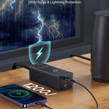 Regleta Baseus PD20W Con 3 Tomas AC + 3 Puertos USB Carga Rápida GaN 20W Para Hogar u Oficina 🔌⚡ Envío Disponible - Img 109381175