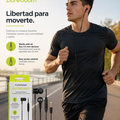 Audífonos PureGear PureBoom con Cable 3.5 mm (Negro-Rosa) - 6/6