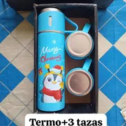 Termo metálico + 3 tazas - Img 52979959