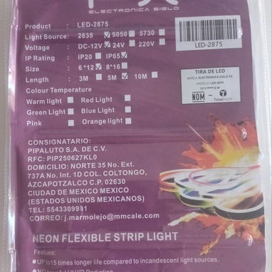 Cintas de neon sin transform, blanco calido 17 usd. Cintas con transform 14usd. Transformador 12V 2A $8usd - Img 121529669