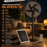 🍃 ISLATECH 🍃 VENTILADOR RECARGABLE ISLATECH 16" CON PANEL SOLAR Y MANDO. MENSAJERÍA CON FACTURA. 📲 54833699 - Img 56213822