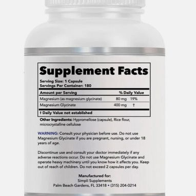 GLICINATO DE MAGNESIO - 180 CAPSULAS DE 400MG CADA UNA - Img 120496623