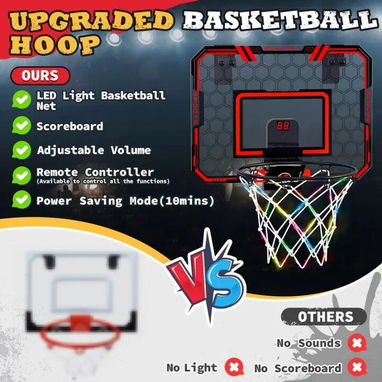 Mini aro de baloncesto LED con control remoto – Diversión deportiva en casa | Juguetes y Cole... | videojuegoshabana.com - Img 124175196