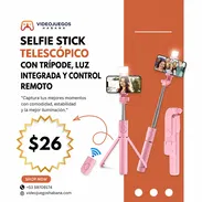 Selfie Stick Telescópico con Trípode, Luz Integrada y Control Remoto en La Habana - Img 55407795