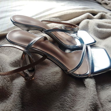 Tacones plataformas platinadas #37,36 - 4/4