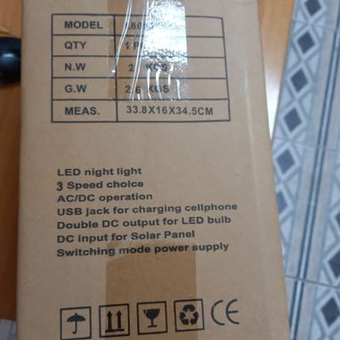 VENTILADOR RECARGABLE NEXTEK CON 2 BOMBILLOS Y PANEL SOLAR - Img 117303416