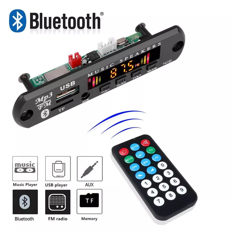 Modulo Bluetooth Radio MP3 USB 50X75MM. – TJ ELECTRONICA