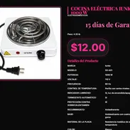 Cocina Eléctrica Iunke Blanca 1000W Perilla Calor 60Hz, Cocina Iunke 1000W 110V 6cm Alto Antiadherente Blanca . - Img 57426710