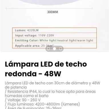Lámpara LED de techo redonda de 30cm de diámetro - 48W - Img 123082144