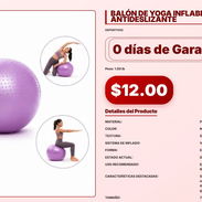 BALÓN DE YOGA INFLABLE CON SUPERFICIE ANTIDESLIZANTE VPT#-0027 - Img 56303525