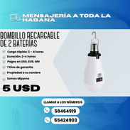 💡 BOMBILLO LED RECARGABLE CON 2 BATERÍAS – ¡Luz cuando más la necesitas! ⚡ Precio: 5 USD 🛡️ Garantía: 7 días - Img 56452093