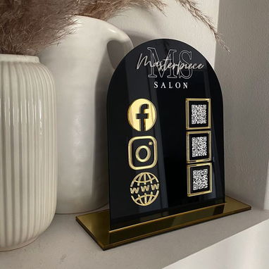 Decorados de acrílico para negocios. Código QR, mostradores, menús, carteles, portacelulares, porta tarjetas y más. - Img 115219368