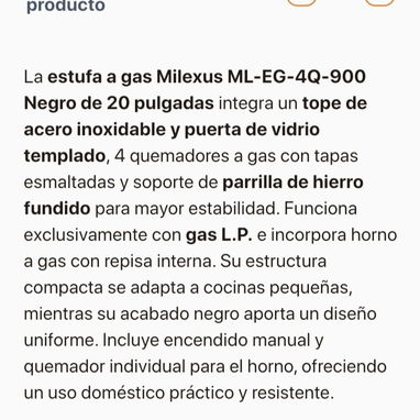 Cocina de gas 4 quemadores y horno - 3/3