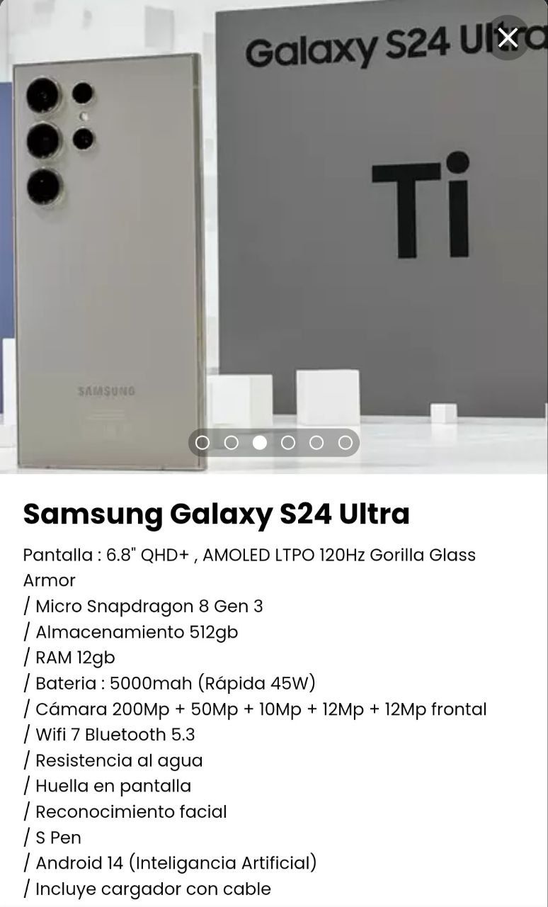 Samsung Galaxy S24 Ultra 12/512GB Gris Titanium Libre + Cargador
