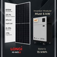 Combo Kit Marca MUST 6kw de inversor con Batería 15kw con 6 Paneles 615w Bifaciales - Img 57852483