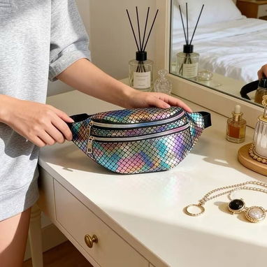 Aerocandy Bolso de Cintura para Mujer – Diseño Láser Multicolor - 2/4