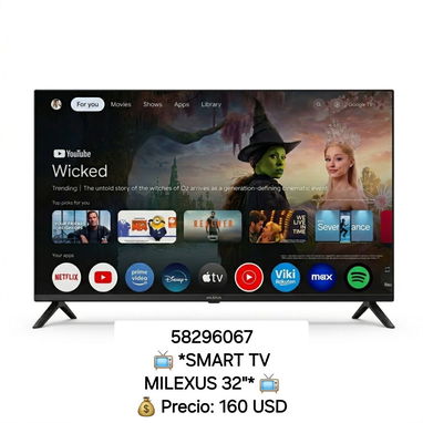 58296067  📺 *SMART TV MILEXUS 32"* 📺 💰 Precio: 160 USD 🛡️ Garantía: 180 día - Img 122135271