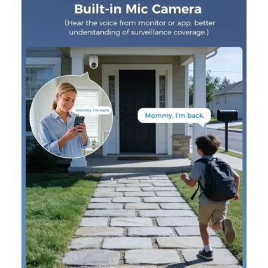 Hiseeu - Sistema de cámara de seguridad con cable PTZ de 3K con visión de 360°, visión nocturna - Img 126438792