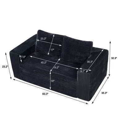 🛋️🔥SOFÁ BIPLAZA LEUMIUS 🔥🛋️63 pulgadas cualquier espacio. ✅ 63.3” de ancho x 35.3” de profundidad 📲 53321047 - 5/9