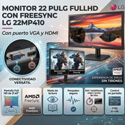Monitor 22" marca LG FHD con FreeSync - (130usd) !! NUEVO EN CAJA!! Con Puerto VGA y HDMI WhatsApp: 54816397 - Img 56198575