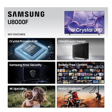 Samsung 65” Crystal UHD U8000F 4K Smart TV 2025 - Img 111244300