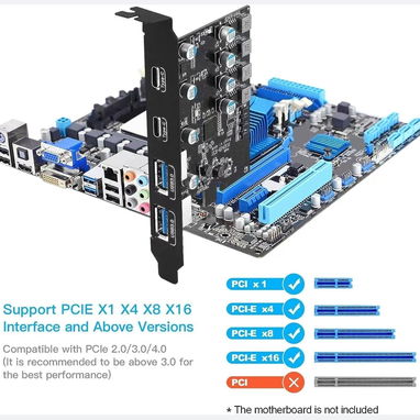 🔌 Tarjeta de Expansión USB PCI-E UP4210 🌐 - Img 126074299