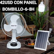 VENTILADORES RECARGABLES CON PANEL SOLAR y BOMBILLO DURAN DE 6-8 H - Img 55794404