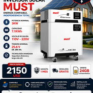 INVERSOR SOLAR TODO EN UNO (Marca MUST) Modelo HBP33-3024 TLV ,3KW ,7.1KWh ,Salida 110V - 220V + 24GB de Datos Moviles - Img 55635886