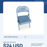 Silla Plegable Metálica Gris 7HOUSE - Img 57926288