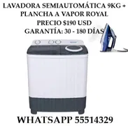 LAVADORA SEMIAUTOMÁTICA 9KG + PLANCHA A VAPOR ROYAL, ENTREGA DE FACTURA, VARIEDAD DE OFERTAS ESPECIALES, ETC - Img 54485592