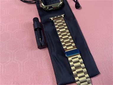 Manilla de acero eslabón tradicional + protector (ambos dorado) para Apple Watch!! - Img main-image-45666392