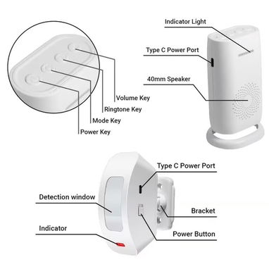 KERUI Timbre Inalámbrico Con Sensor Infrarrojo De Movimiento 🔔T$50 - 2/3