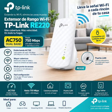 Extensor de rango WI-FI TP-LINK RE220 - 2/2