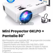 Mini Proyector GKLPO + Pantalla 80". Distancia de proyección: desde 1.5 hasta 5 metros - Img 53641650